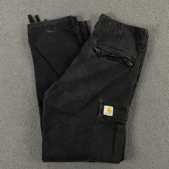 Carhartt WIP Regular Cargo Pant Mens 29x31 Black‎ Ripstop Workwear Utility